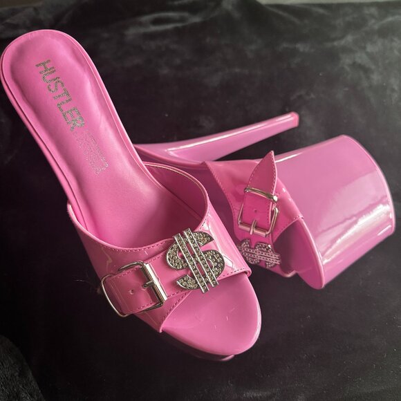 YRU Hustler Xtra Pink Barbie Platform Heels Size 9 - Picture 3 of 8